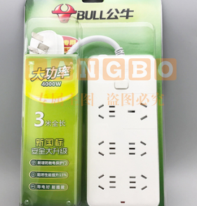 公牛(BULL)GN-B15D 插座 空调插座16A转10A转16安插线板插排4000W大功率延长接线板6位总控全长3米