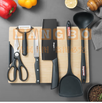 拜格（BAYCO）【八件套】刀具4+锅铲3+竹菜板
