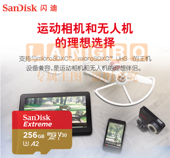 闪迪（SanDisk）256GB TF内存卡 U3 V30 4K A2  读速高达190MB/s 兼容运动相机和无人机存储卡