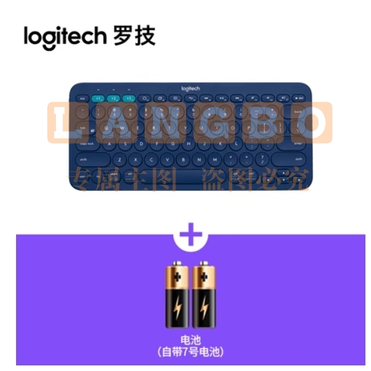 罗技（Logitech）K380无线蓝牙网红键盘静音ipad平板台式手机女生 蓝色