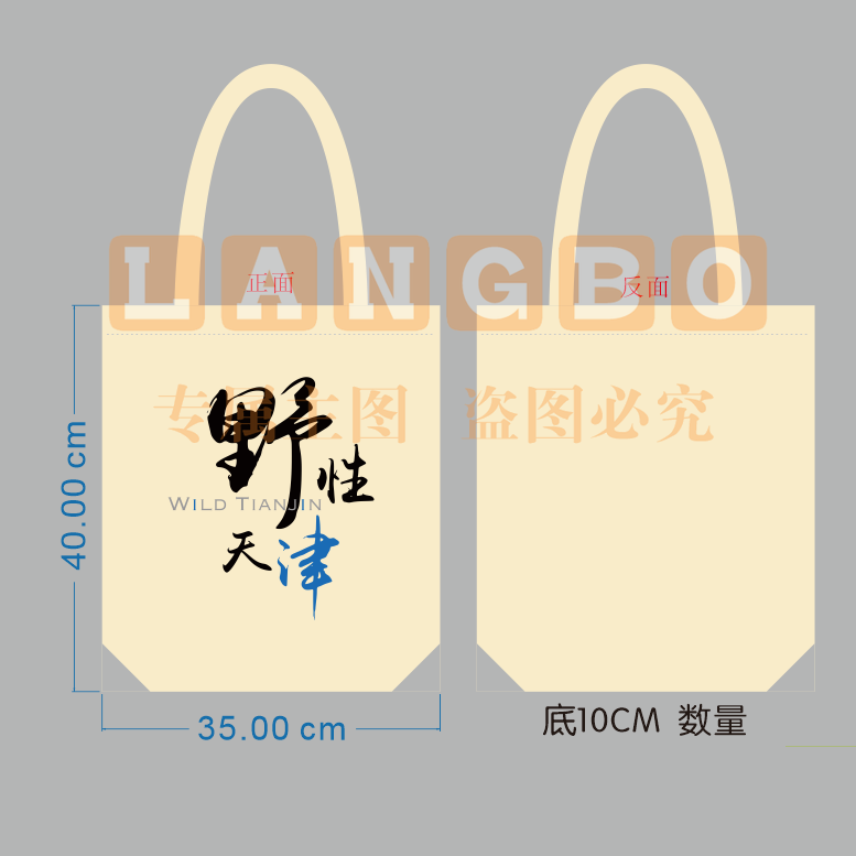 帆布袋，白色，含拉链 （100个起订）