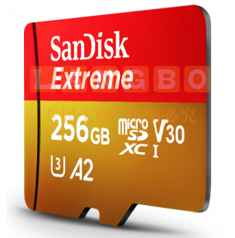 闪迪 SanDisk TF存储卡 SDSQXA1-256G-ZN6MA 256G U3 V30 C10 4K A2 至尊极速移动版 读速160MB/s 写速90MB/s