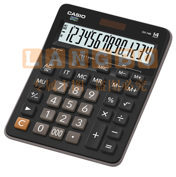 卡西欧（CASIO）GX-14B 商务计算器 超大型机 黑色经典款