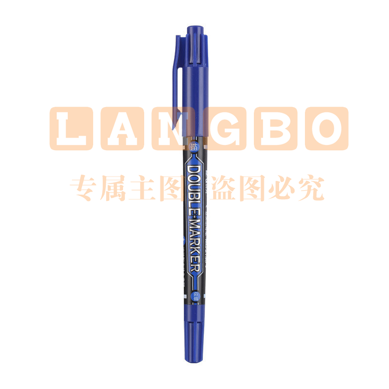 晨光 M＆G 小双头记号笔 MG-2130 细头2.0mm 极细头0.5mm (蓝色) 12支/盒