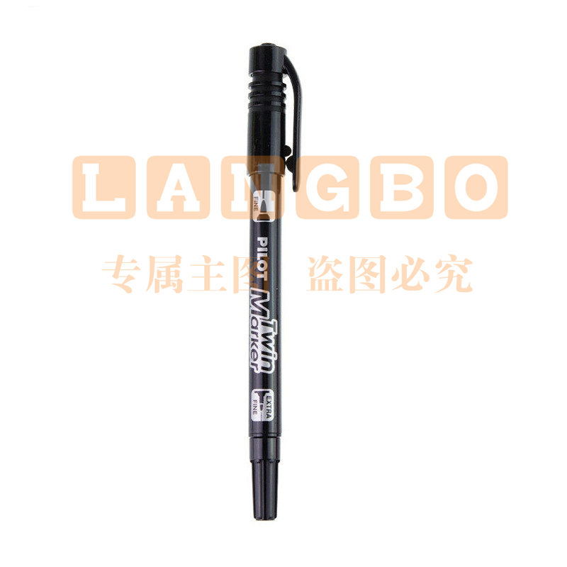 百乐 PILOT 油性双头记号笔 SCA-TM 细头2.0mm，极细头1.0mm (黑色) 12支/盒