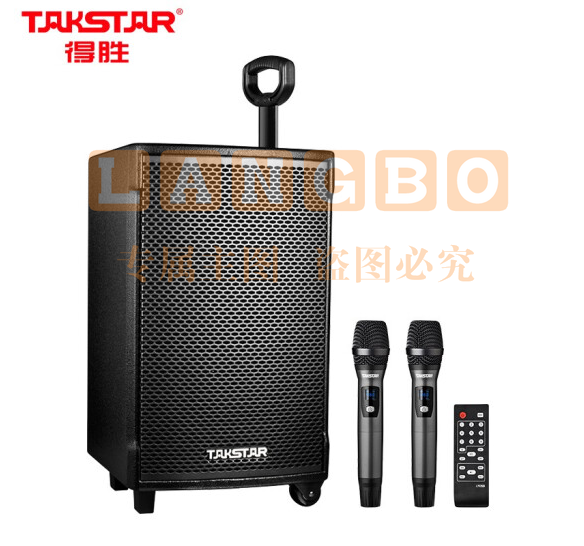 得胜(TAKSTAR)WDA-1200 无线蓝牙拉杆音箱 户外广场舞音响 大功率带无线UHF麦克风扩音器 黑色