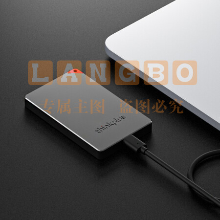 联想 thinkplus移动固态硬盘 USB3.1高速PSSD移动硬盘小巧便携读取400MB/S US100黑色 1T