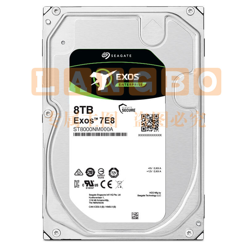 希捷(Seagate) 企业级监控硬盘 8TB  7200转 PMR CMR SATA ST8000NM000A