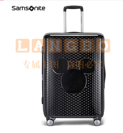 新秀丽（Samsonite）拉杆箱迪士尼卡通纪念款密码行李箱旅行箱 41C*39014黑色25英寸 银色和黑色可选