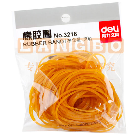 得力（deli）3218 乳胶圈/橡皮筋/橡胶圈 猴皮筋 30g  （64小包/盒）