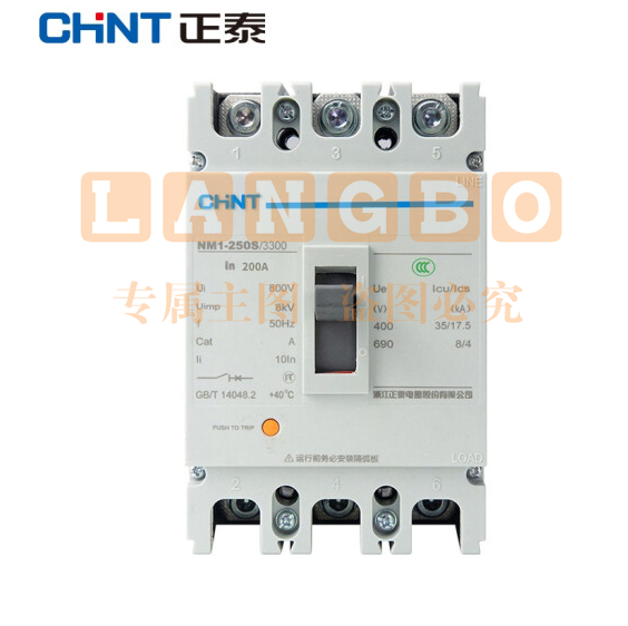 正泰（CHNT）NM1-250H/3300-200A 塑壳断路器 三相3P空气开关 过载短路保护器 货号：JC