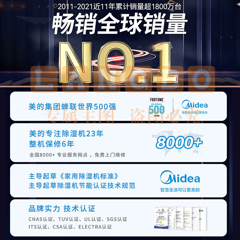 美的（Midea）家用除湿机 干衣/抽湿机 除湿量12升/天家用除湿器干衣轻音适用/地下室抽湿器CF12BD/N7-DN