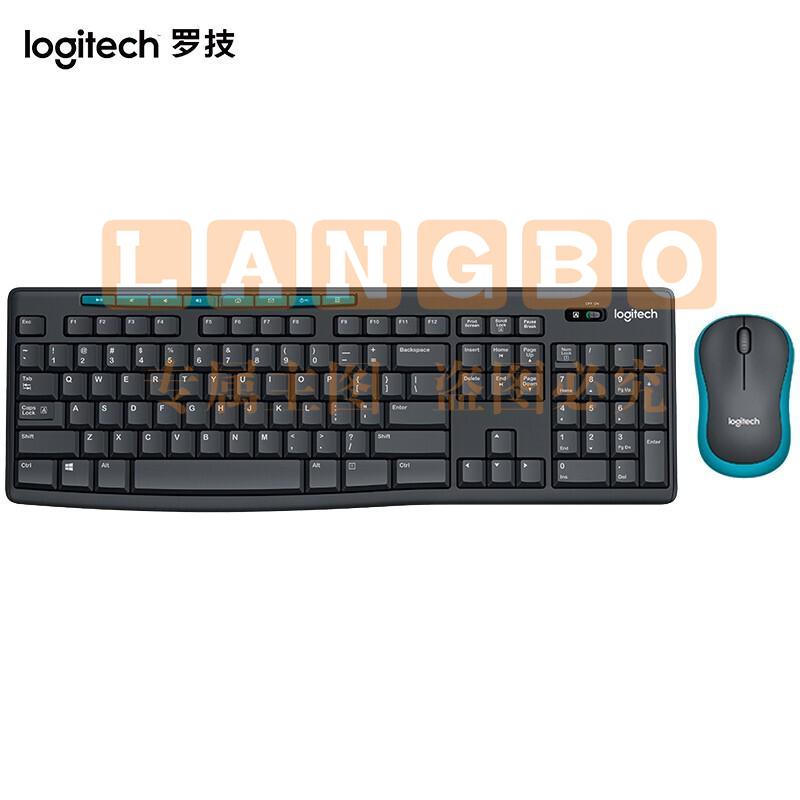 罗技（Logitech） MK275无线键盘鼠标套装 全尺寸家用商务办公键鼠套装 无线2.4G接收器 MK275黑色