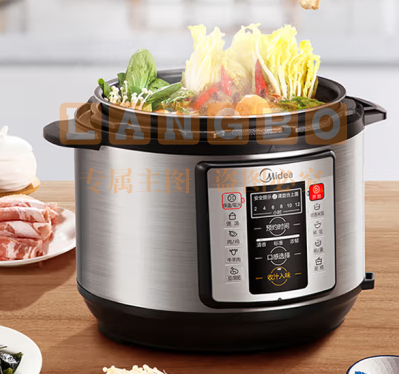 美的(Midea)智能电压力锅5L家用多功能 不粘双胆 智能预约 收汁入味 大火力 高压锅50A1P