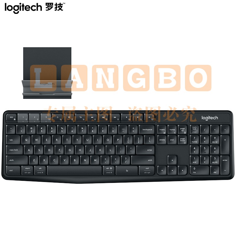 罗技(Logitech)K375s 键盘 无线蓝牙键盘  办公键盘 安静输入 优联 全尺寸多屏 黑色  (XTGM202307211318410)