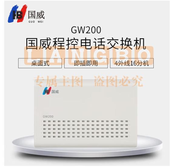 国威GW200 程控电话交换机2进8出集团企业总机 内部分机小门数小企业桌面式语音导航即插即用交换机 (zhyghf_202410461)