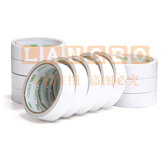 得力（deli） 30407 双面胶 棉纸双面胶带 80um粘胶层 24mm*10y  10卷/袋