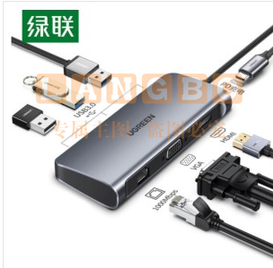 绿联 Type-C扩展坞 适用苹果MacBook华为笔记本拓展坞 USB-C转HDMI/VGA千兆网口电脑转换器网线转接头分线器  60557        WLSZ02122126207245