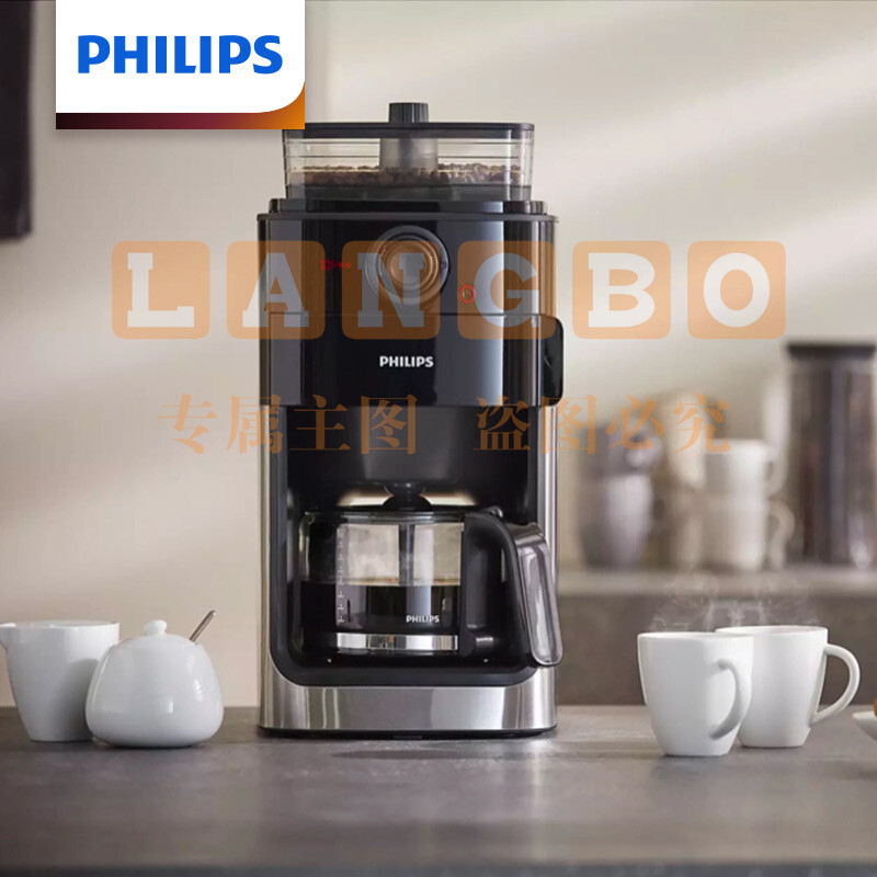 飞利浦（PHILIPS） HD7761 美式 咖 啡机全自动家用 智能控温 豆粉两用 自动磨豆 自动清洗壶 