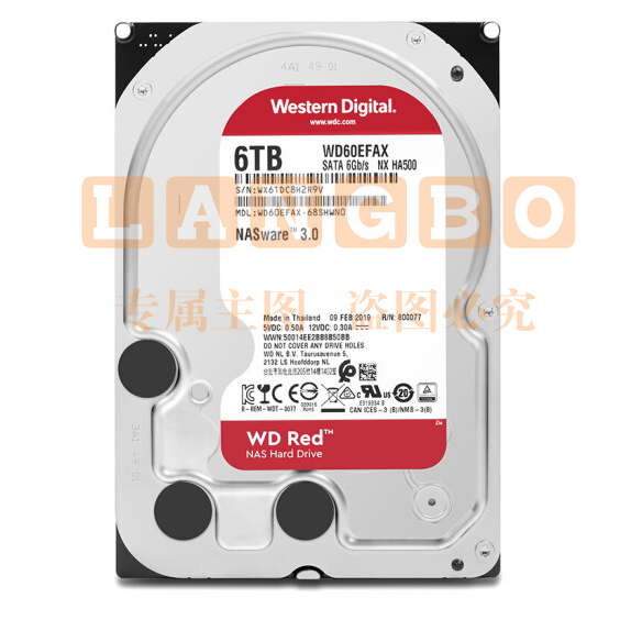 西部数据(Western Digital)WD60EFAX红盘 6TB SATA6Gb/s 256M 网络储存(NAS)硬盘