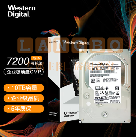 西部数据(Western Digital) WUS721010ALE6L4 10TB 企业级硬盘 HC330 SATA6Gb/s 7200转256M