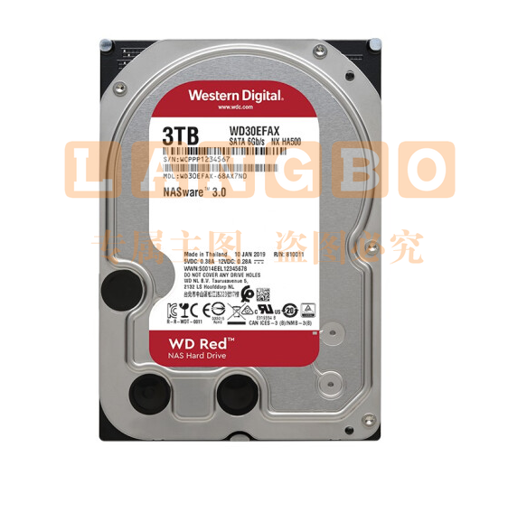 西部数据(WD)WD30EFAX红盘 3TB SATA6Gb/s 256MB 网络储存(NAS)硬盘