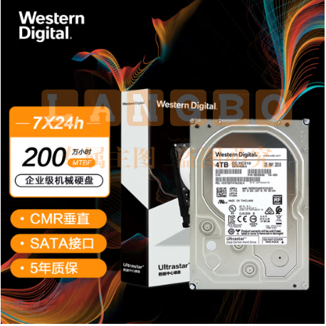 西部数据(Western Digital) HUS726T4TALE6L4 机械硬盘 4TB SATA6Gb/s 7200转256M 企业级空气硬盘