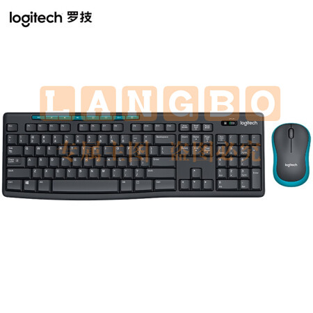 罗技（Logitech） MK275无线键盘鼠标套装 全尺寸商务办公键鼠套装 无线2.4G接收器 MK275黑色