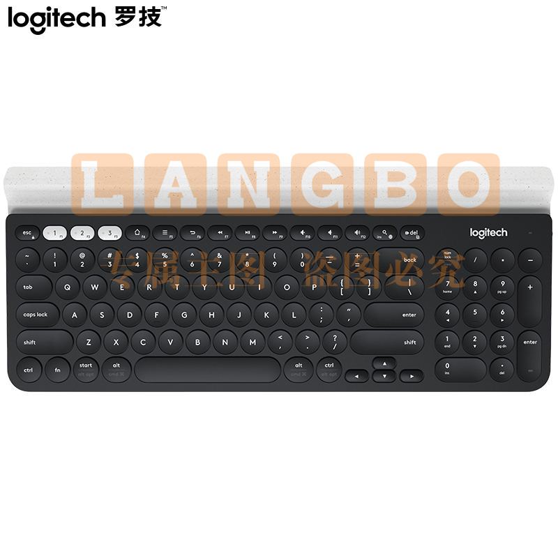 罗技（Logitech）K780 键盘 无线蓝牙键盘 优联 全尺寸 黑色