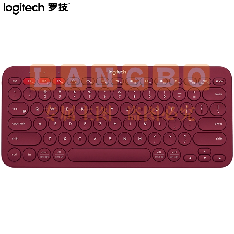 罗技（Logitech）K380 键盘 蓝牙键盘 办公键盘 红色