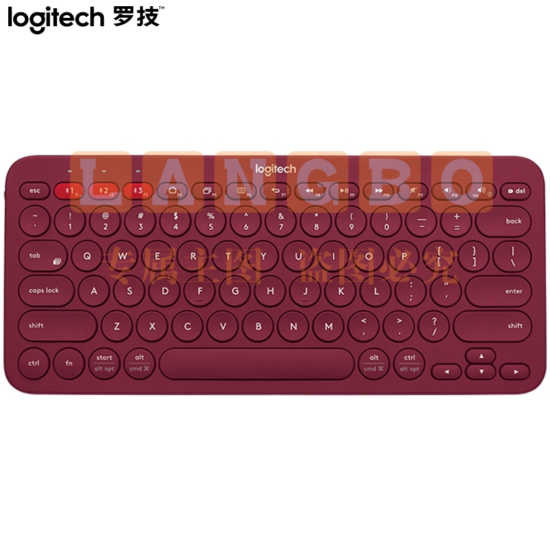 罗技（Logitech）K380 键盘 蓝牙键盘 办公键盘 红色