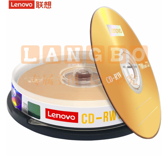 联想(Lenovo)CD-RW空白光盘/刻录盘 4-12速700MB 台产档案系列 桶装10片 可擦写 可重复刻录