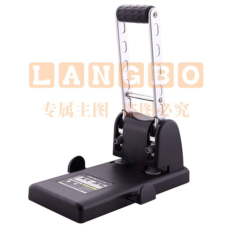 得力 0130 厚层省力重型双孔打孔机 黑色