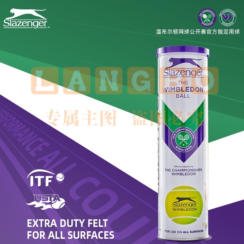 史莱辛格（Slazenger） 网球温网用球铁罐/胶罐训练比赛施莱辛格豹子球练习340939 铁罐四粒装/1筒340940