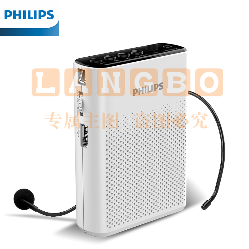 飞利浦（PHILIPS）SBM200 小蜜蜂扩音器教师专用 便携式插卡音箱 导游腰挂麦克风喇叭教学讲课象牙白