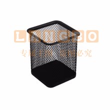 得力 deli 9174 方形笔筒(黑)(单只装)