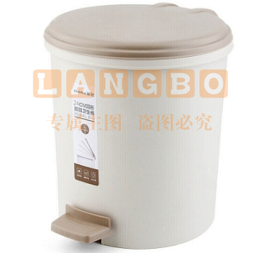 茶花(CHAHUA) 1502 圆型脚踏卫生桶 6L 棕彩 (单位：个)