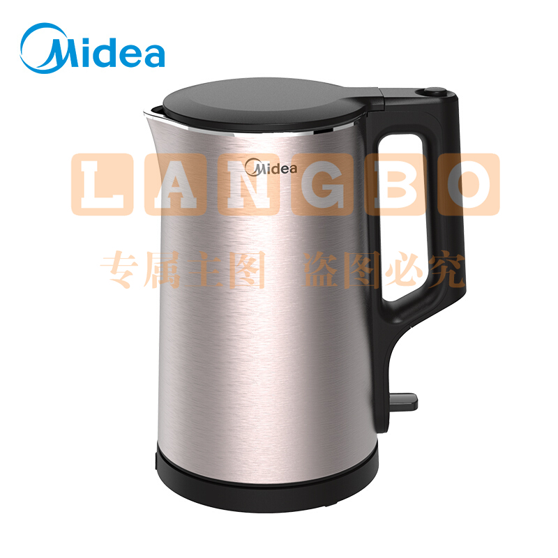 美的(Midea)PJ17A01 电热水壶 1.7L304不锈钢开水壶