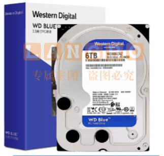 西部数据(WD)蓝盘 6TB SATA6Gb/s 5400转256MB 台式机械硬盘(WD60EZAZ)