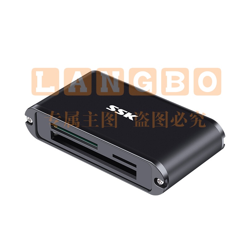 飚王 SSK 存储卡读卡器 SCRM630 升级版多功能合一读卡器 USB3.0高速读写 支持TF/SD/CF手机卡相机卡 金属材质