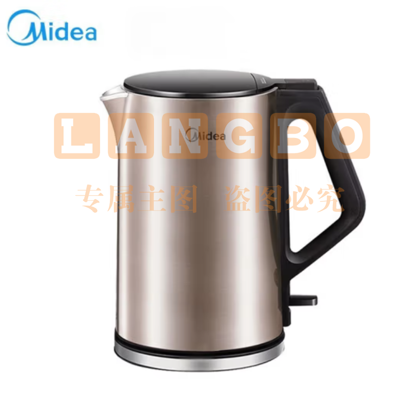 美的(Midea)电热水壶 家用1.5L烧水壶双钢防烫防干烧电茶壶热水壶 304不锈钢自动断电开水壶 HJ1510a