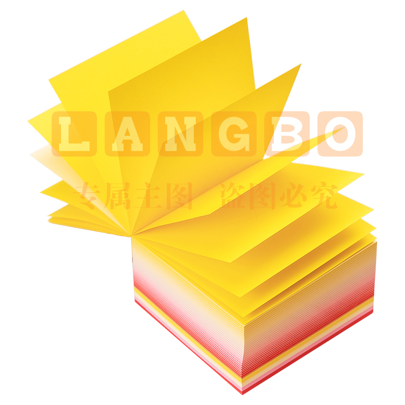 得力 无粘性便签纸学生大号便条纸渐变色留言记事便利贴 21713 锦簇主题便签本-黄色