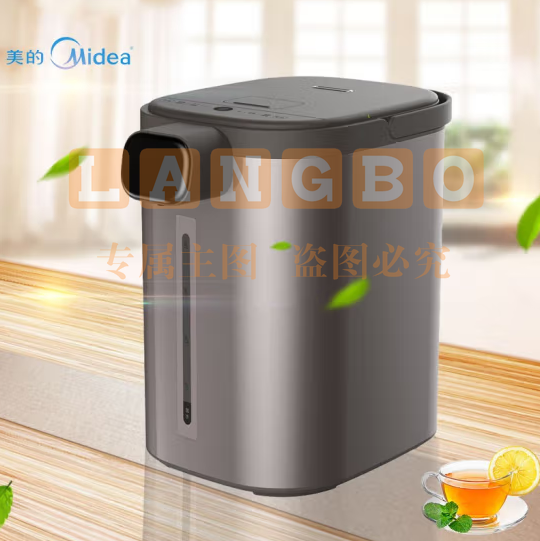 美的(Midea)电热水瓶5L家用电热水壶一键除氯多段温控双层防烫食品级304不锈钢开水壶烧水壶