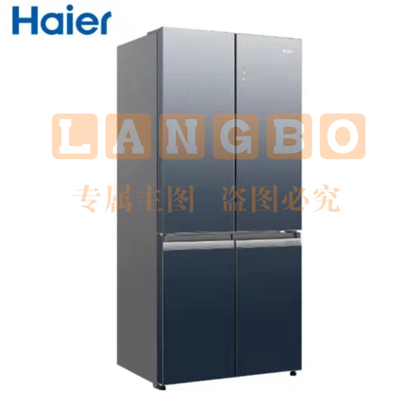 海尔（haier）冰箱双开十字对开门薄家用555升全空间保鲜+三系统全变温+EPP净杀菌电冰箱 BCD-555WSCEU1