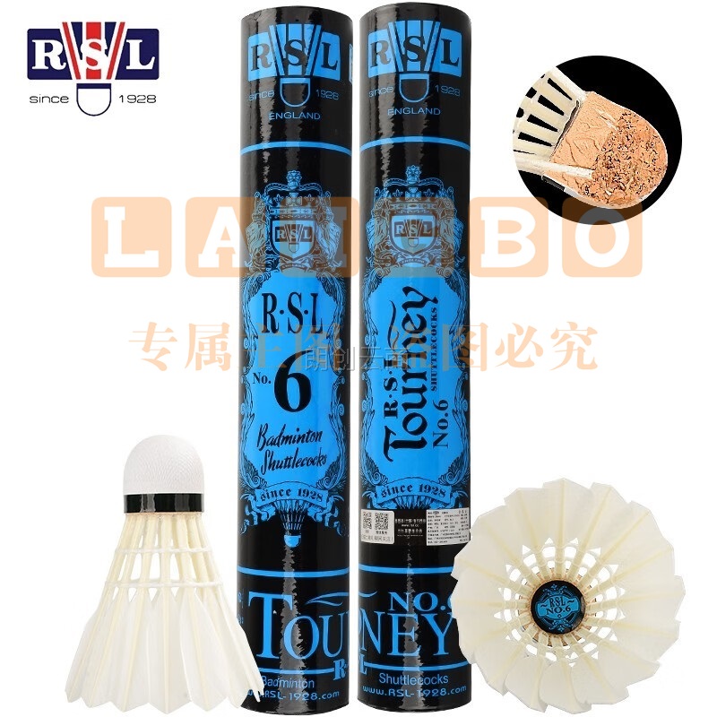 亚狮龙（RSL）训练比赛用球 稳定耐打 RSL6号 羽毛球（1桶装）