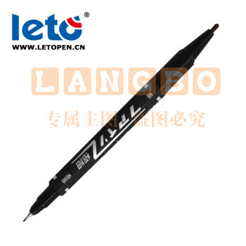 LETO乐途 Leto PM-120 小双头 记号笔勾线笔绘图笔漫画笔纸箱笔油性笔 黑色 单支价格