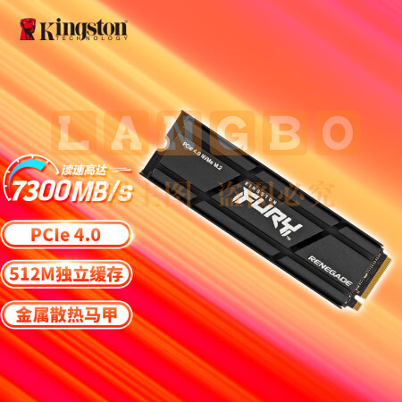 金士顿(Kingston) FURY 500GB SSD固态硬盘 M.2接口(NVMe PCIe 4.0×4) Renegade系列 散热器 读速7300MB/s