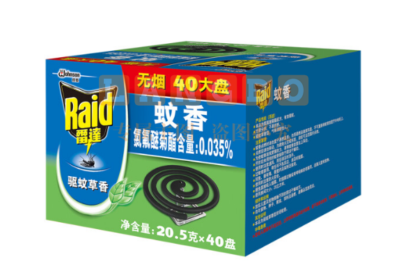 雷达 (Raid)盘香 40盘*20.5g 驱蚊草香型 驱蚊草香型 无烟 蚊香 灭蚊 防蚊虫 室内