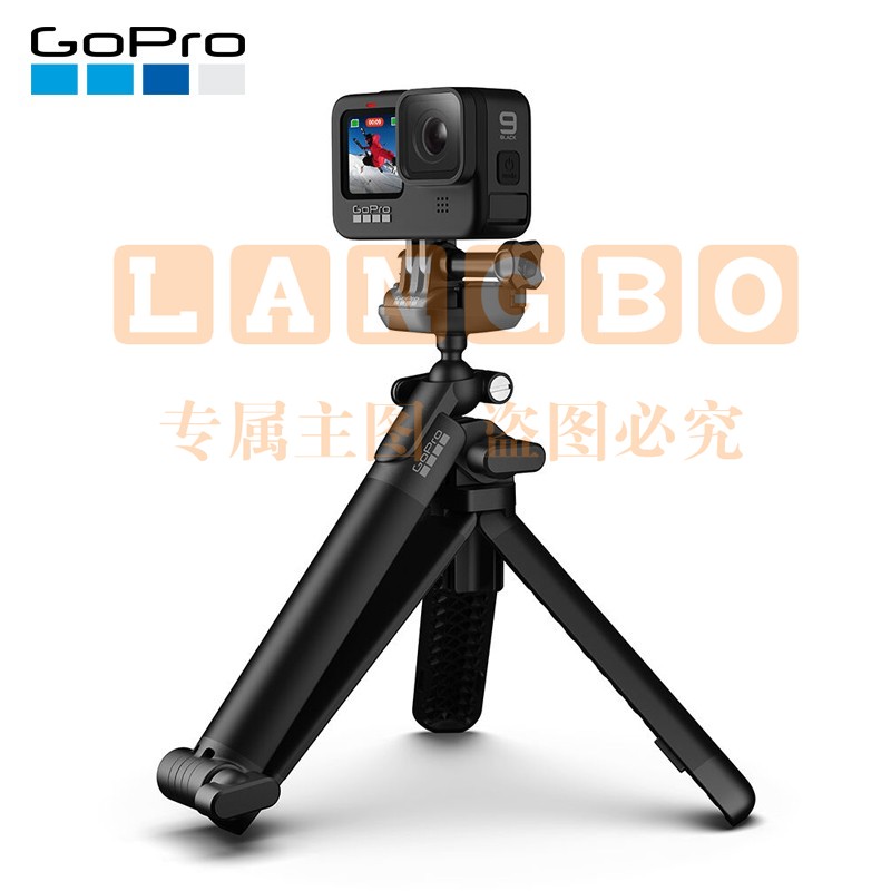 GoPro 配件 3-Way 新三向摄像机手柄旋转臂/三脚架自拍杆 AFAEM-002