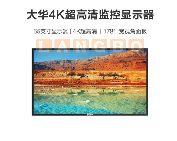 dahua大华监视器 监控专用高清显示屏LED液晶显示器 65英寸4K监视器 DH-LM65-F400
